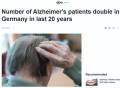 德媒：德国阿尔茨海默病患者20年间翻一番